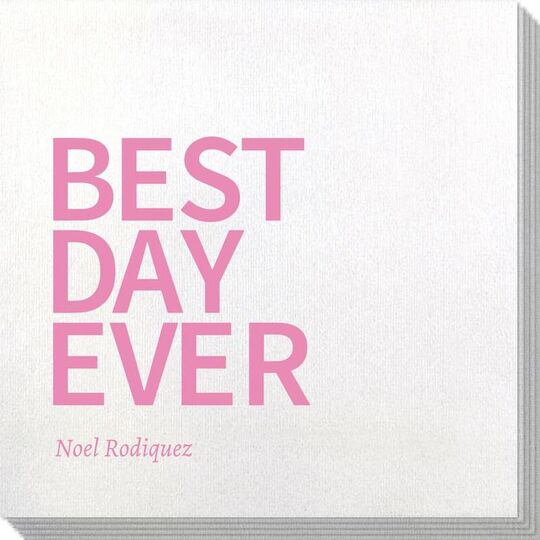 Bold Best Day Ever Bamboo Luxe Napkins